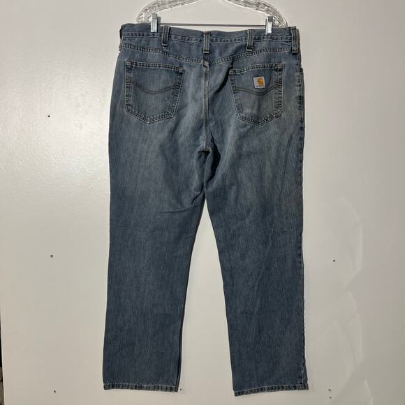 Carhartt Straight Leg Relaxed Fit Distressed Casual Blue Jeans Men’s Size 38x32 - Picture 4 of 6